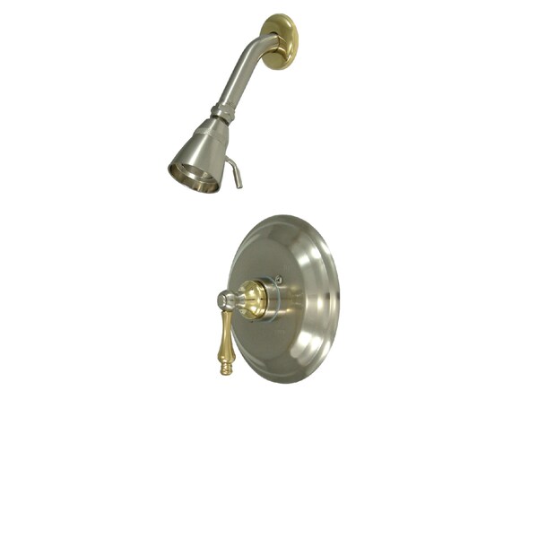 Shower Faucet, 2, Wall Mount, Brushed Nickel/Polished Brass